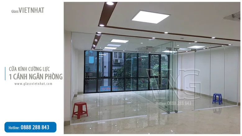 Cửa kính cường lực 2 cánh/MQ59 cua kinh cuong luc 1 canh ngan phong 11