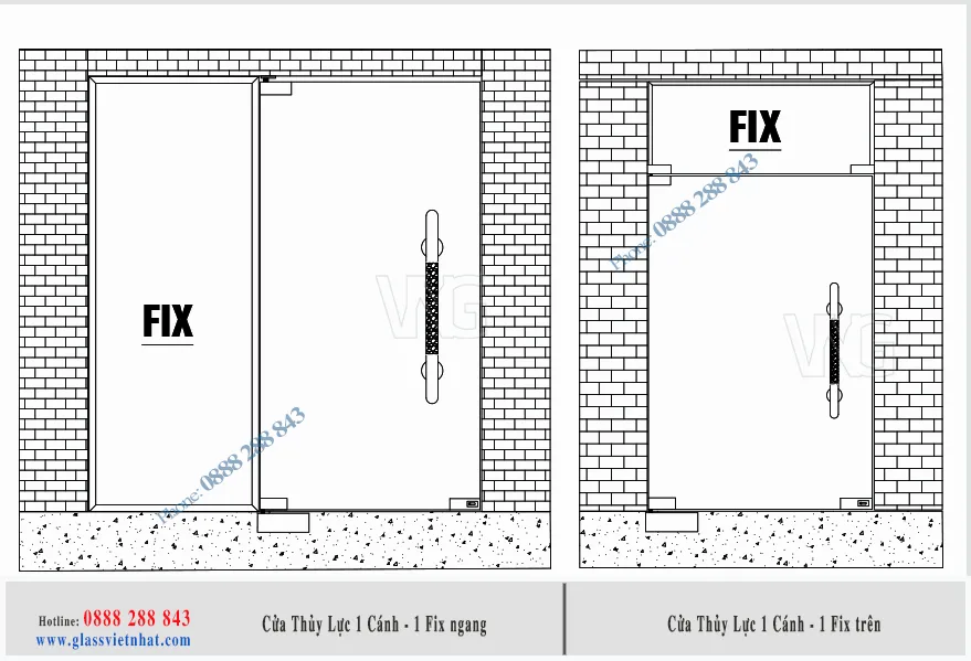 Cửa kính cường lực 2 cánh/MQ59 Ban ve cua thuy luc 1 canh