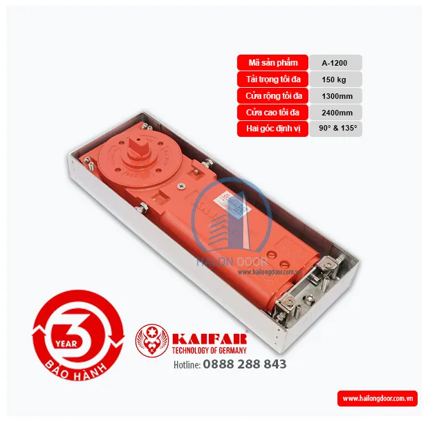 Bản lề cửa kính cường lực Kaifar a1200