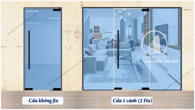 Cửa kính cường lực 1 cánh